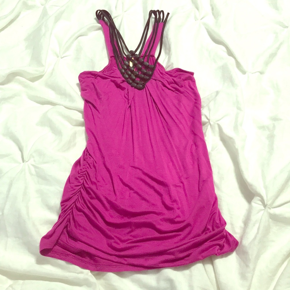 Purple With Black Beading Tank Top
